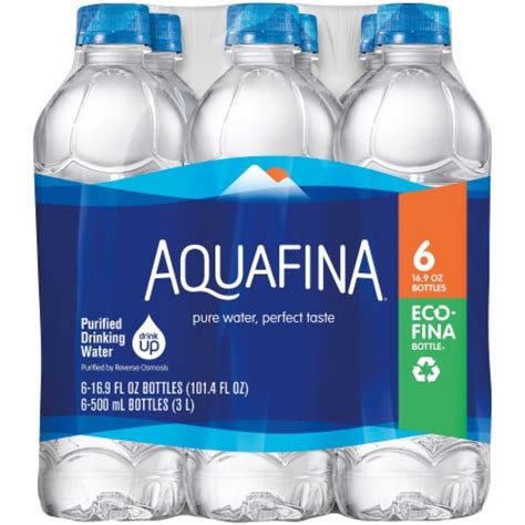 Aquafina® Purified Drinking Bottled Water, 6 bottles / 16.9 fl oz - Kroger