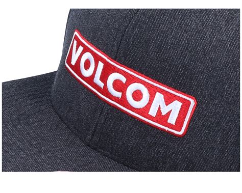 Bartar Dark Grey/Red/White 110 Snapback - Volcom caps - Hatstoreworld.com