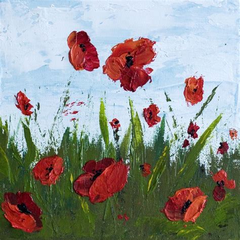 How To Paint Poppy Flowers with Acrylic Paint and a Palette Knife ...