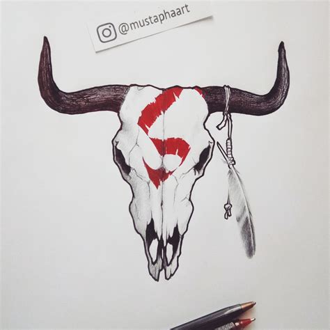 cow skull drawing #cowskull #drawing #art #sketch by @superstar201686 ...