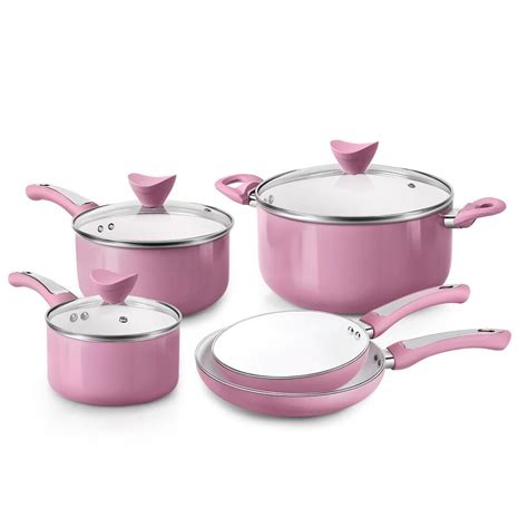 FGY 8 Piece Pots Pans Nonstick Ceramic Coating Cookware Set with ...