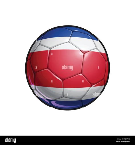 Vector Illustration of a Football – Soccer ball with the Costa Rican ...