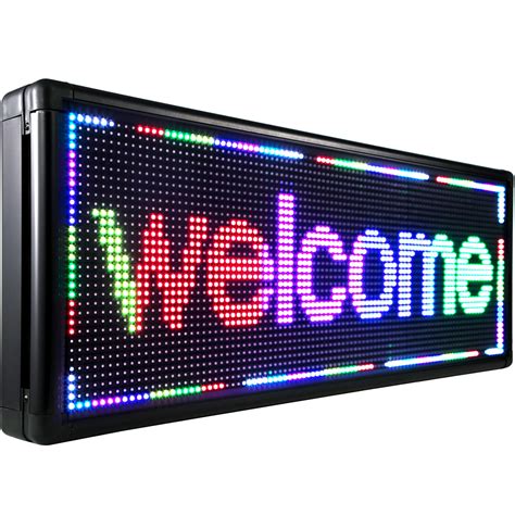 P6 Full Color 30"x 8" Indoor LED Sign Programmable Scrolling Message ...