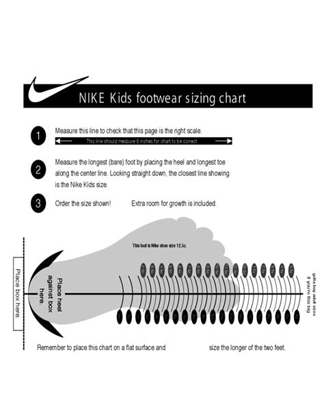 Nike Kids Footwear Sizing Chart Free Download