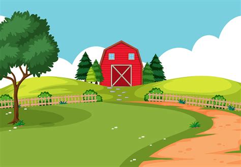 An outdoor farm landscape 293406 Vector Art at Vecteezy