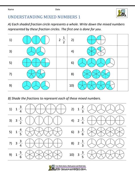 Identifying Mixed Numbers Worksheet - Free Printable Worksheet