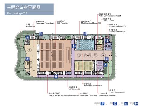 Plan drawing of conference rooms