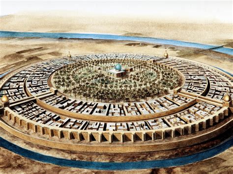 The round city of Baghdad in the 10th century, the peak of the Abbasid ...