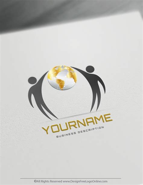 Free Global Business Logos Maker - People Globe Logo Design Template