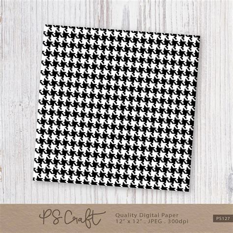 Black and White Houndstooth Digital Papers, SEAMLESS Houndstooth ...