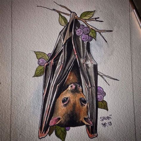 #TattooArt: "NIGHT LOVERS" Fruit bat Tattoo idea Watercolor | Bat ...