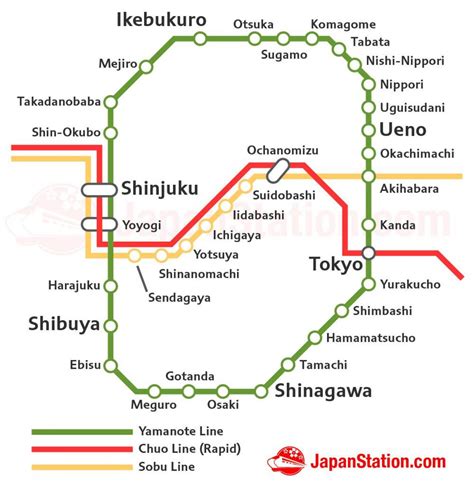 JR line map Tokyo - Tokyo JR line map (Kantō - Japan)