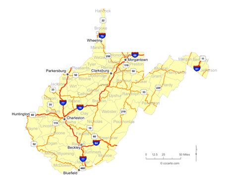 West Virginia's Roads - West Virginia's Interstates and Highways Map ...