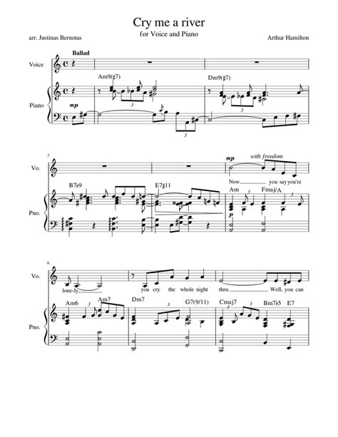 Cry me a river (original arrangement) Sheet music for Piano, Vocals ...