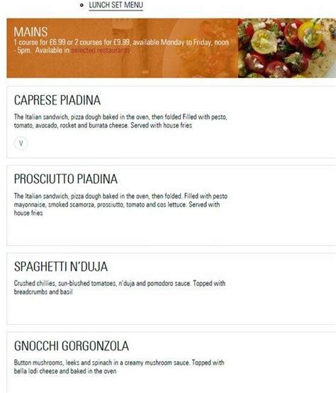 Prezzo Menu, Menu for Prezzo, King's Cross, London - Zomato UK