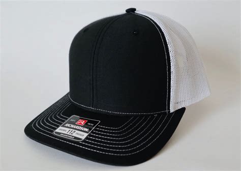 *XL* Richardson XL 112 Classic Trucker Hat- Black/ White – Rusty Lids