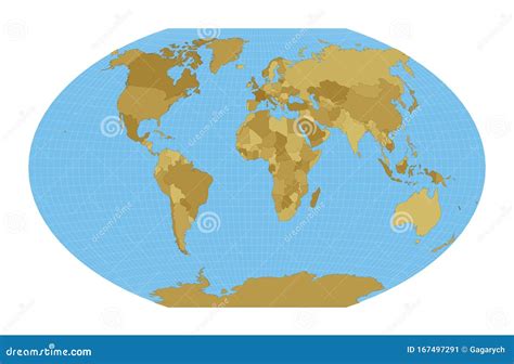 World Map. Winkel Tripel Projection Stock Vector - Illustration of ...