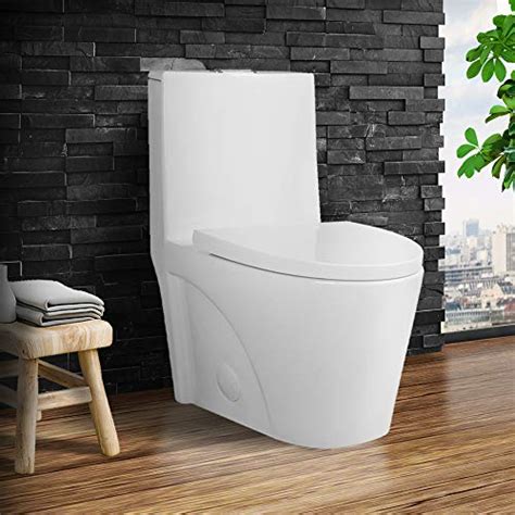 Fine Fixtures Dual-Flush Elongated One-Piece Toilet with High ...