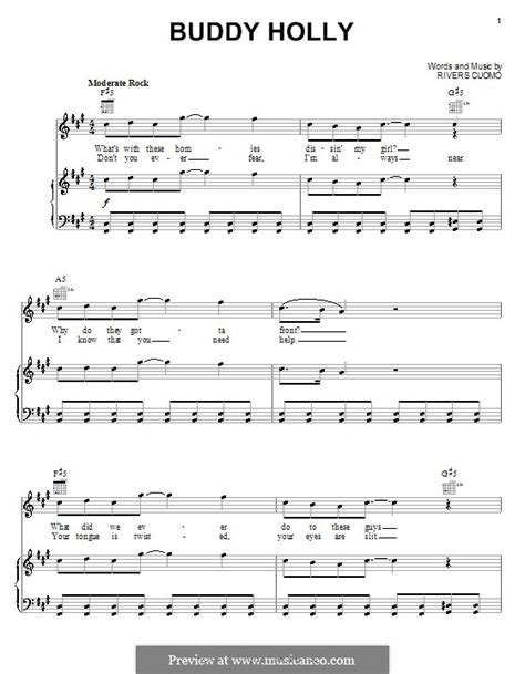 Buddy Holly (Weezer) by R. Cuomo - sheet music on MusicaNeo