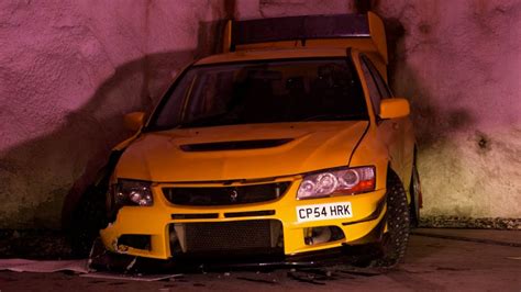 Watch James May Smash a Mitsubishi Evo Into a Tunnel Wall | The Drive