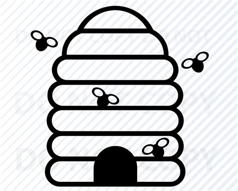 Bee Hive Clip Art Black And White