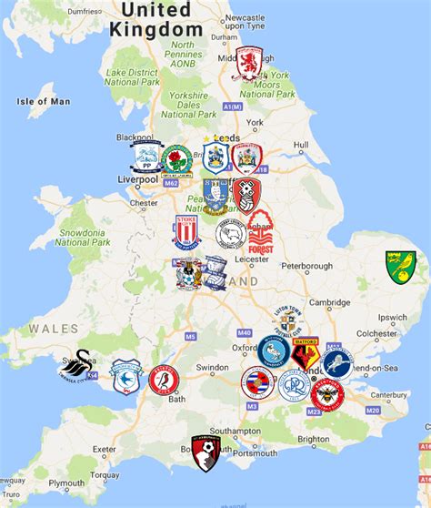 Epl Map Of Teams