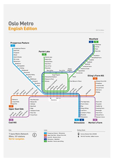 Oslo Metro Map: Literal English Translation A2 Art Poster – MetroMash