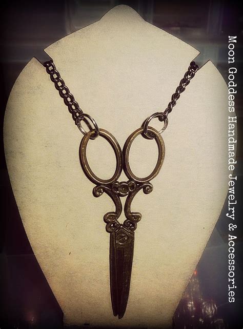 scissors Scissor Necklace, Chain Necklace, Vintage Scissors, Moon ...