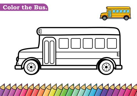 Bus coloring page. isolated coloring book. color pages for kids. School ...