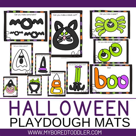 Halloween Playdough Mats – My Bored Toddler