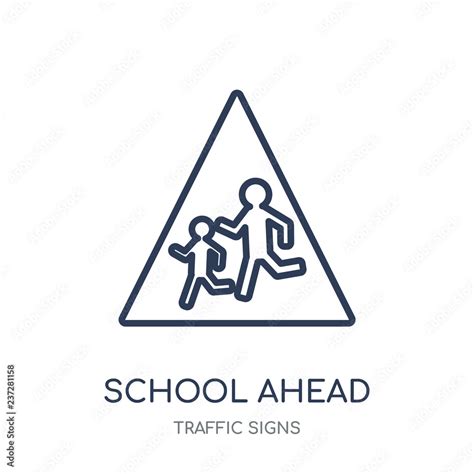 school ahead sign icon. school ahead sign linear symbol design from ...