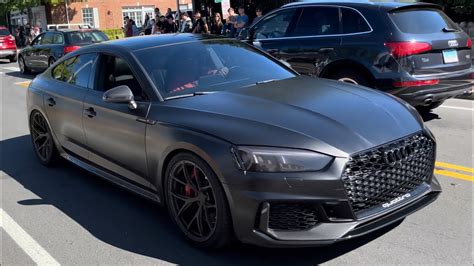 Matte Black 2019 Audi RS5 Crazy Loud Exhaust Sound Mild Burbles. - YouTube