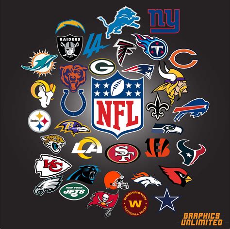 Alle 32 NFL SVG Teams Logos Up To Date Skalierbare ai-Datei | Etsy