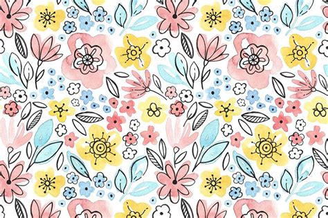 Watercolor floral patterns | Desktop wallpaper pattern, Spring desktop ...