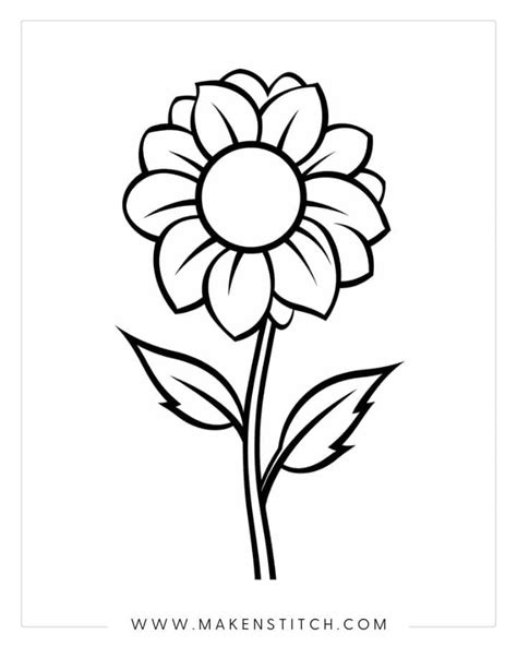 Flower Coloring Pages for Kids and Adults (Free Printables) - Makenstitch