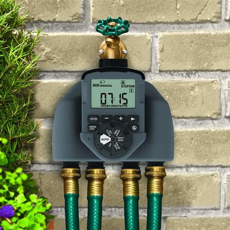 Garden Orbit Sprinkler Timer Integrated Watering System 4-Outlet ...