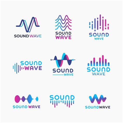 Set of Sound Wave Logo 14612747 Vector Art at Vecteezy