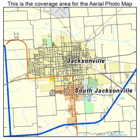 Aerial Photography Map of Jacksonville, IL Illinois