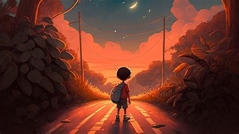 Download Boy, Moon, Street. Royalty-Free Stock Illustration Image - Pixabay