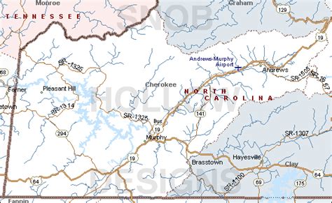 Cherokee county North Carolina color map