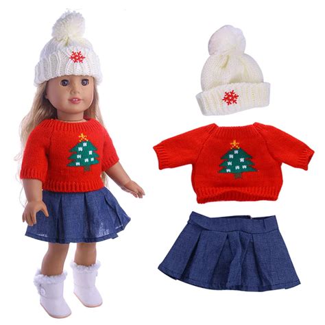 HIINST Cute Christmas tree Sweaters Clothes Outfits Skirt For 18 inch ...