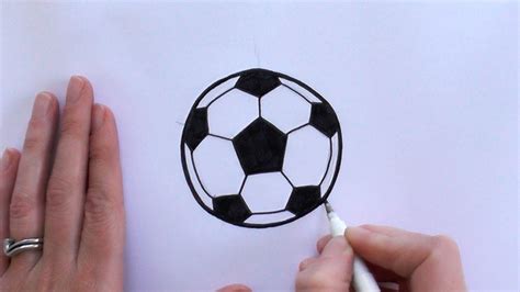 How to Draw a Cartoon Football / Soccer Ball - YouTube