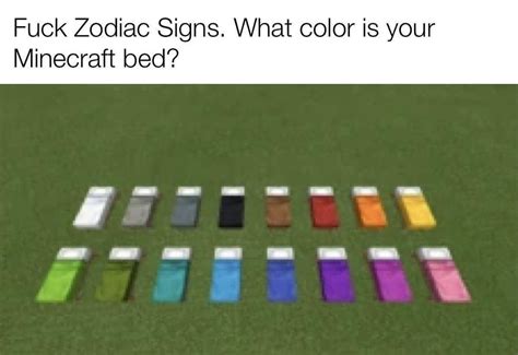 Fuck Zodiac Signs. What color is your Minecraft bed? - Funny