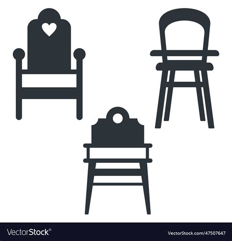 Black silhouette of chair Royalty Free Vector Image