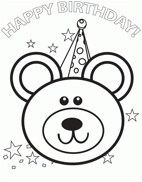 Happy Birthday Card Printable Coloring