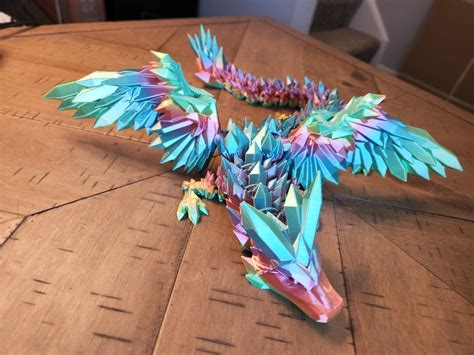 Articulated Crystal Winged Dragon 3D Printed Flexi Fidget - Etsy