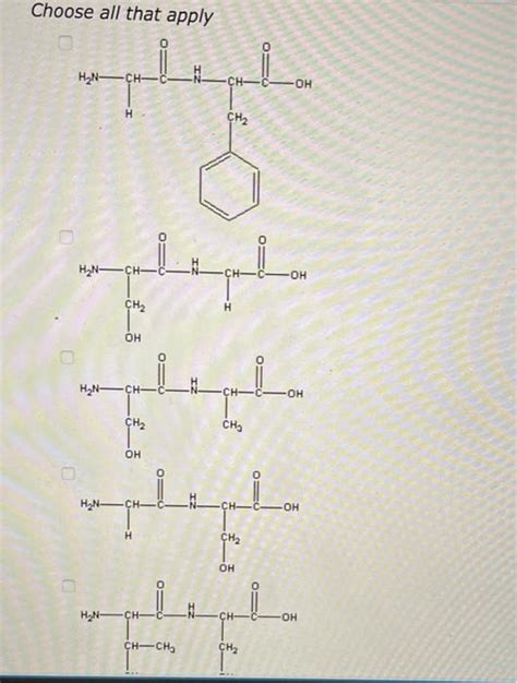 Solved Choose the dipeptide(s) from the list below that can | Chegg.com