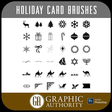 Holiday Christmas Card Photoshop ABR Brushes – PSMGraphix