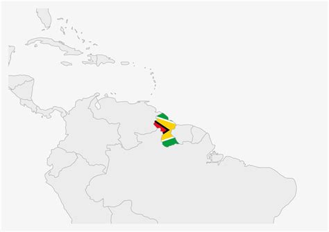 Guyana map highlighted in Guyana flag colors 12857712 Vector Art at ...