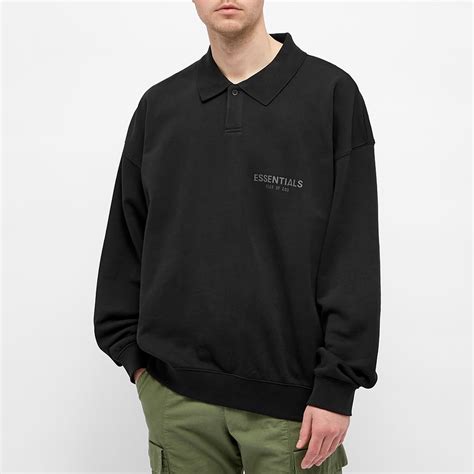 Fear Of God ESSENTIALS Long Sleeve Polo Stretch Limo | END. (UK)